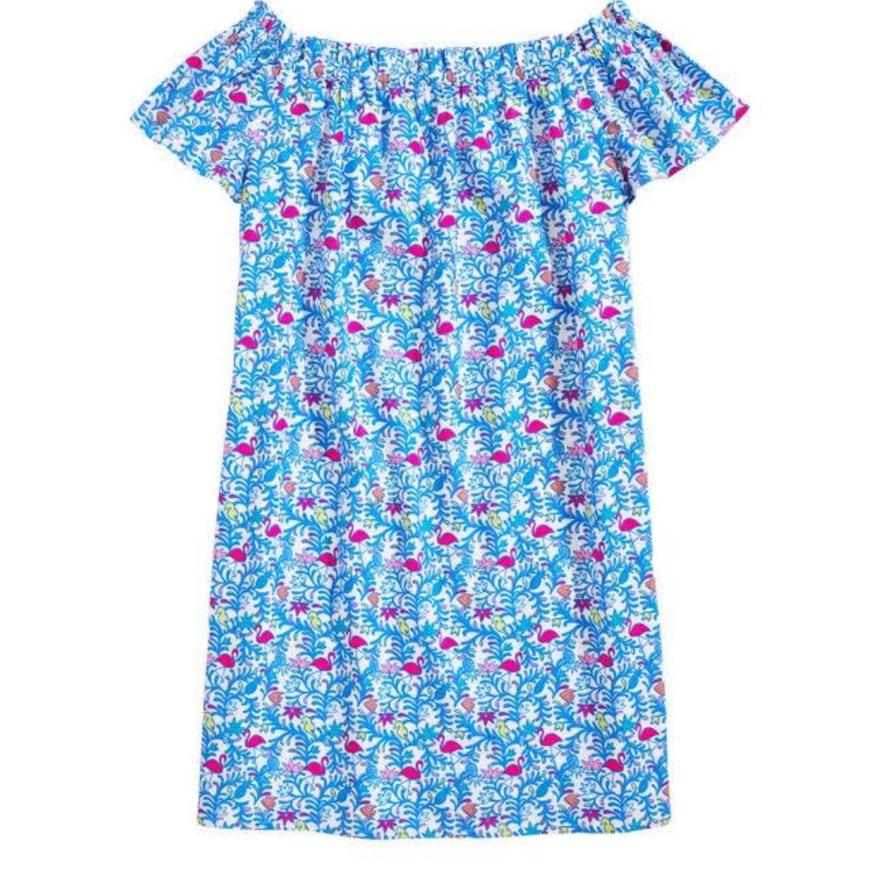 NWT -- *RARE* Vineyard Vines Flamingo Flock Off Shoulder Dress -- Size L
